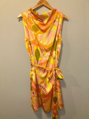 fab'rik retro patterned mini dress